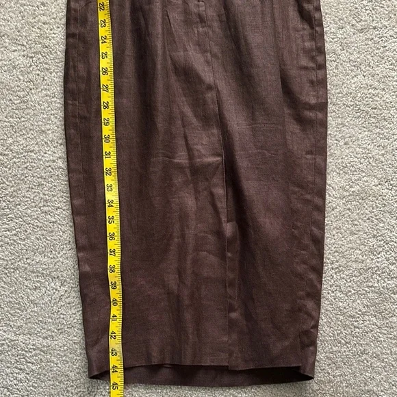 Donna Morgan Brown Midi Dress with White Embroidered Waist - Picture 8 of 9